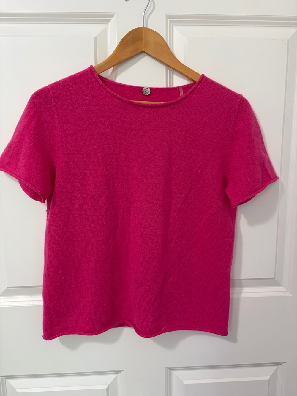 Source Unknown Short-Sleeve Crewneck Top - Hot Pink